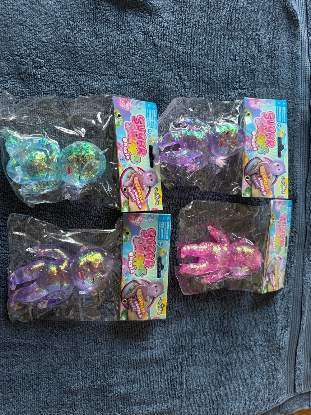 Sugar Squisheez Glitter Squish Toy Pack - Pink, Purple, Blue